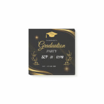 Black and Gold Graduation Party Invitation