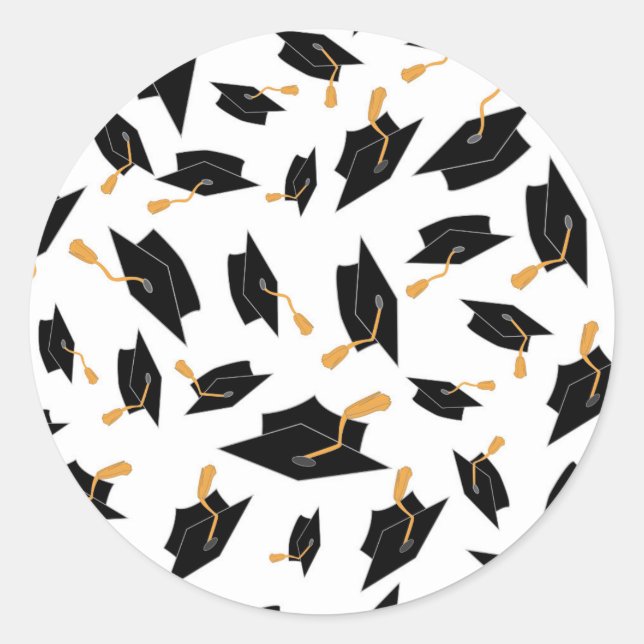 Black and Gold Graduation Stickers (Front)