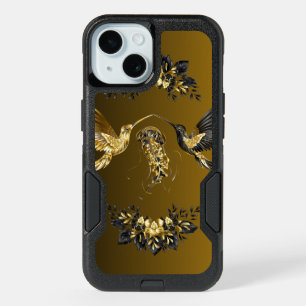 Black and Gold Graphic Art, Ethereal Unison iPhone 15 Case