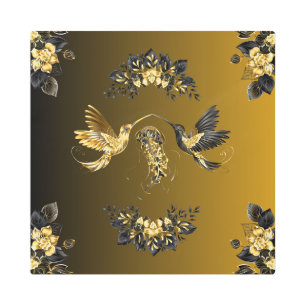 Black and Gold Graphic Art, Ethereal Unison Metal Print