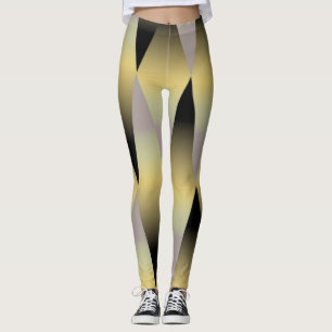 black and gold gray geometric cool Leggings