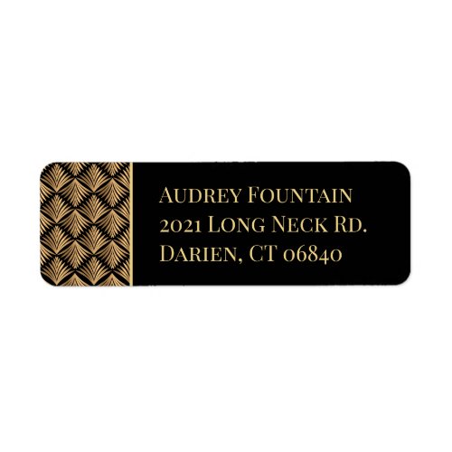 Black and Gold Great Gatsby Elegant Art Deco Label