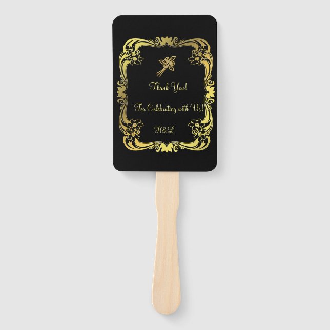 Black and Gold Hand Fans (Front)