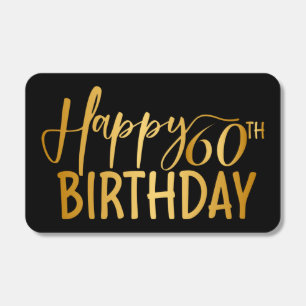 Black and Gold Happy 60th Birthday Matchboxes