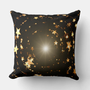 Black and Gold Happy Holidays bling Throw Pillow
