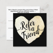 Black and Gold Heart Script Calligraphy Referral (Front/Back)
