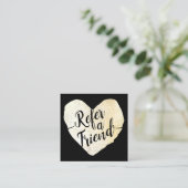 Black and Gold Heart Script Calligraphy Referral (Standing Front)