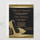 Black and Gold High Heels Womans 50th Birthday