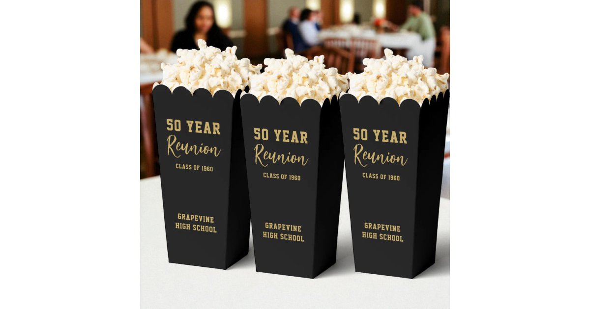 Black and Gold High School Class of Reunion Party Favor Boxes | Zazzle