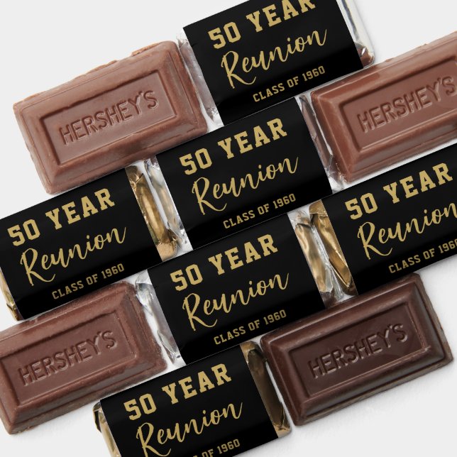 Black and Gold High School Class of Reunion Party Hershey's Miniatures (Assorted)