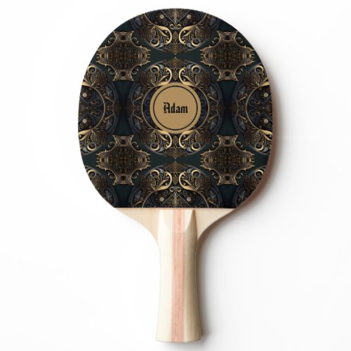Black and Gold Historical Medieval  Ping Pong Paddle