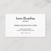 Black And Gold Honey Drips Modern Apiary Business Card (Back)