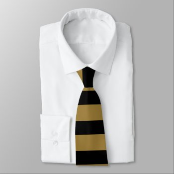 Black And Gold Horizontally-striped Tie by theultimatefanzone at Zazzle