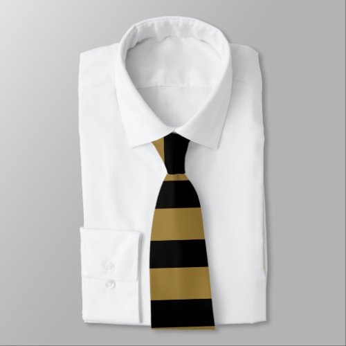 Black and Gold Horizontally_Striped Tie
