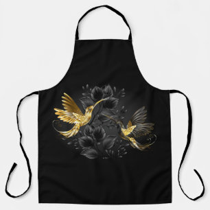 Black and Gold Hummingbird Apron