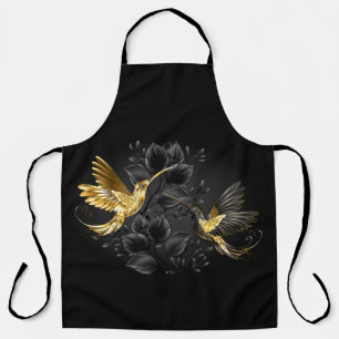 Black and Gold Hummingbird Apron
