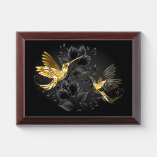 Black and Gold Hummingbird Award Plaque
