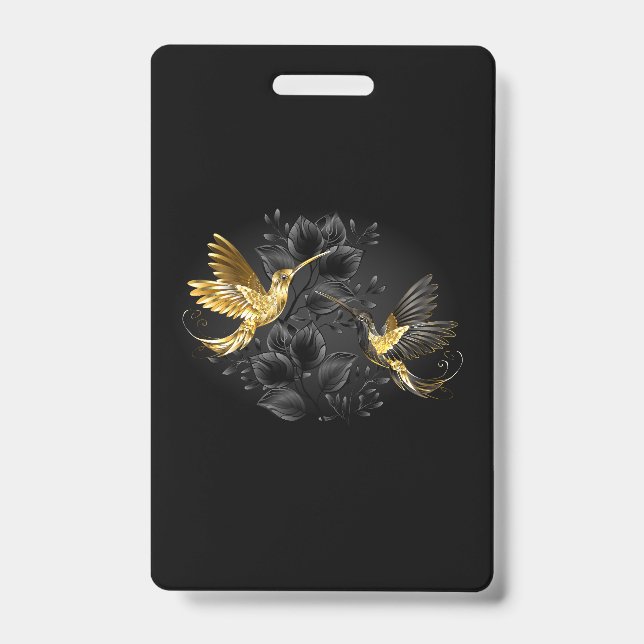 Black and Gold Hummingbird Badge (Front)