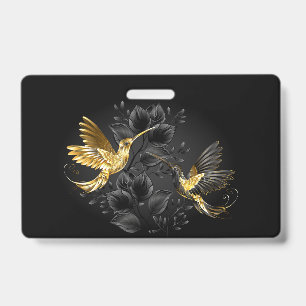 Black and Gold Hummingbird Badge