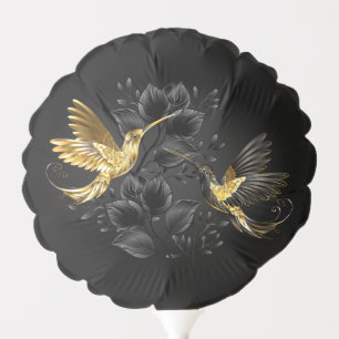 Black and Gold Hummingbird Balloon