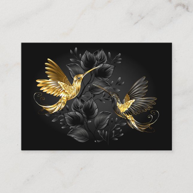 Black and Gold Hummingbird Business Card (Front)