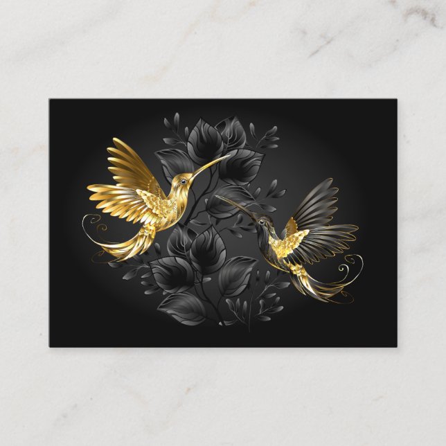 Black and Gold Hummingbird Calling Card (Front)