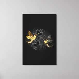 Black and Gold Hummingbird Canvas Print