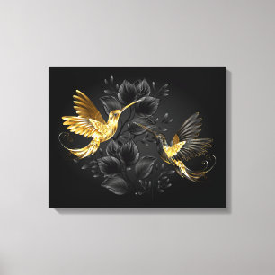 Black and Gold Hummingbird Canvas Print