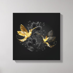 Black and Gold Hummingbird Canvas Print
