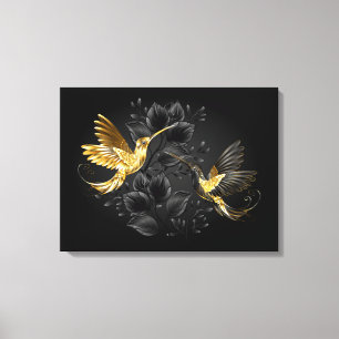Black and Gold Hummingbird Canvas Print