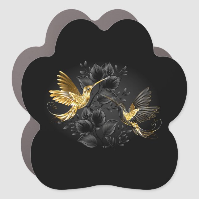 Black and Gold Hummingbird Car Magnet (Front)