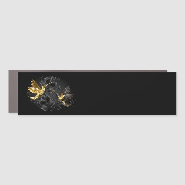 Black and Gold Hummingbird Car Magnet (Front)