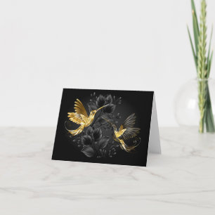Black and Gold Hummingbird Card
