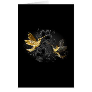 Black and Gold Hummingbird Card