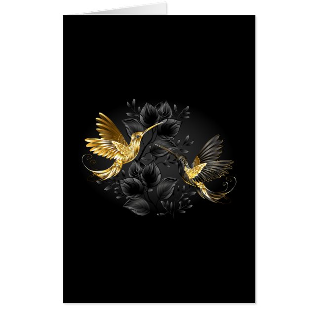 Black and Gold Hummingbird Card (Front)