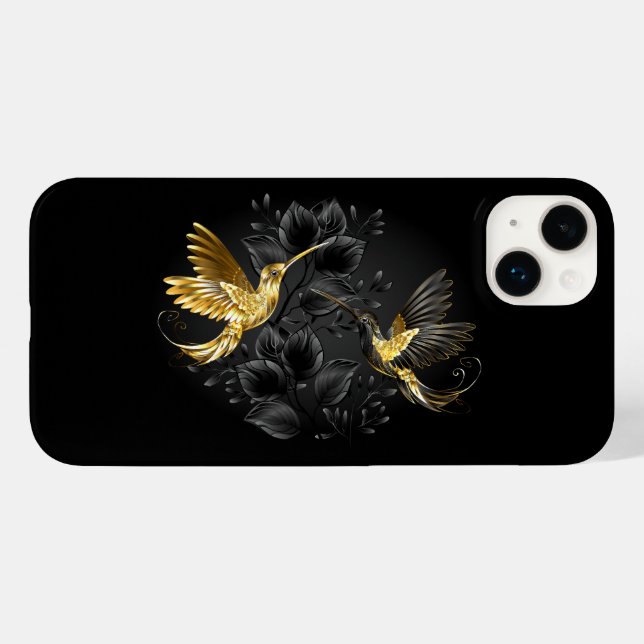 Black and Gold Hummingbird Case-Mate iPhone Case (Back (Horizontal))