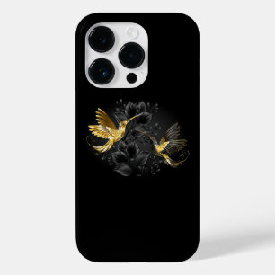 Black and Gold Hummingbird Case-Mate iPhone 14 Pro Case