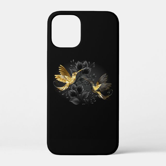 Black and Gold Hummingbird Case-Mate iPhone Case (Back)