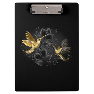 Black and Gold Hummingbird Clipboard