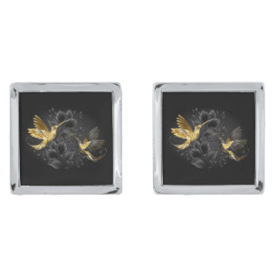 Black and Gold Hummingbird Cufflinks