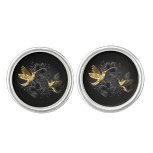 Black and Gold Hummingbird Cufflinks
