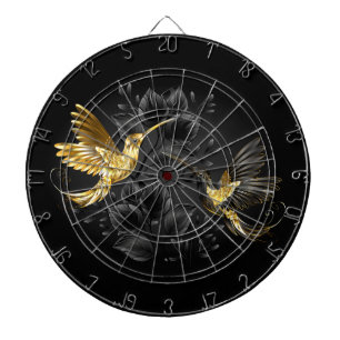Black and Gold Hummingbird Dart Board