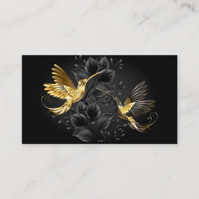 Black and Gold Hummingbird Discount Card (Front)
