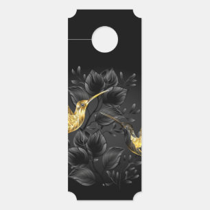 Black and Gold Hummingbird Door Hanger