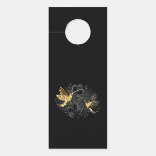 Black and Gold Hummingbird Door Hanger