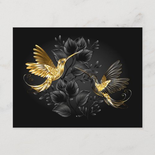Black and Gold Hummingbird Enclosure Card