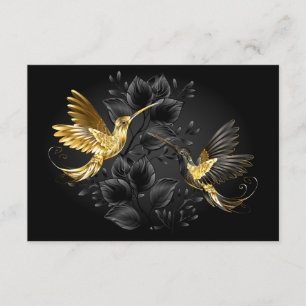 Black and Gold Hummingbird Enclosure Card