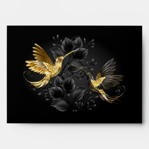 Black and Gold Hummingbird Envelope