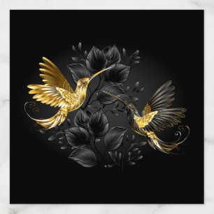 Black and Gold Hummingbird Envelope Liner