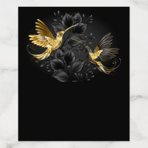 Black and Gold Hummingbird Envelope Liner